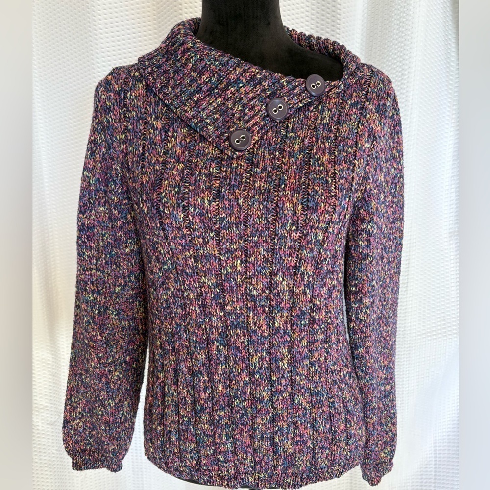 Christopher & Banks multicolored cowl neck pullover sweater size small